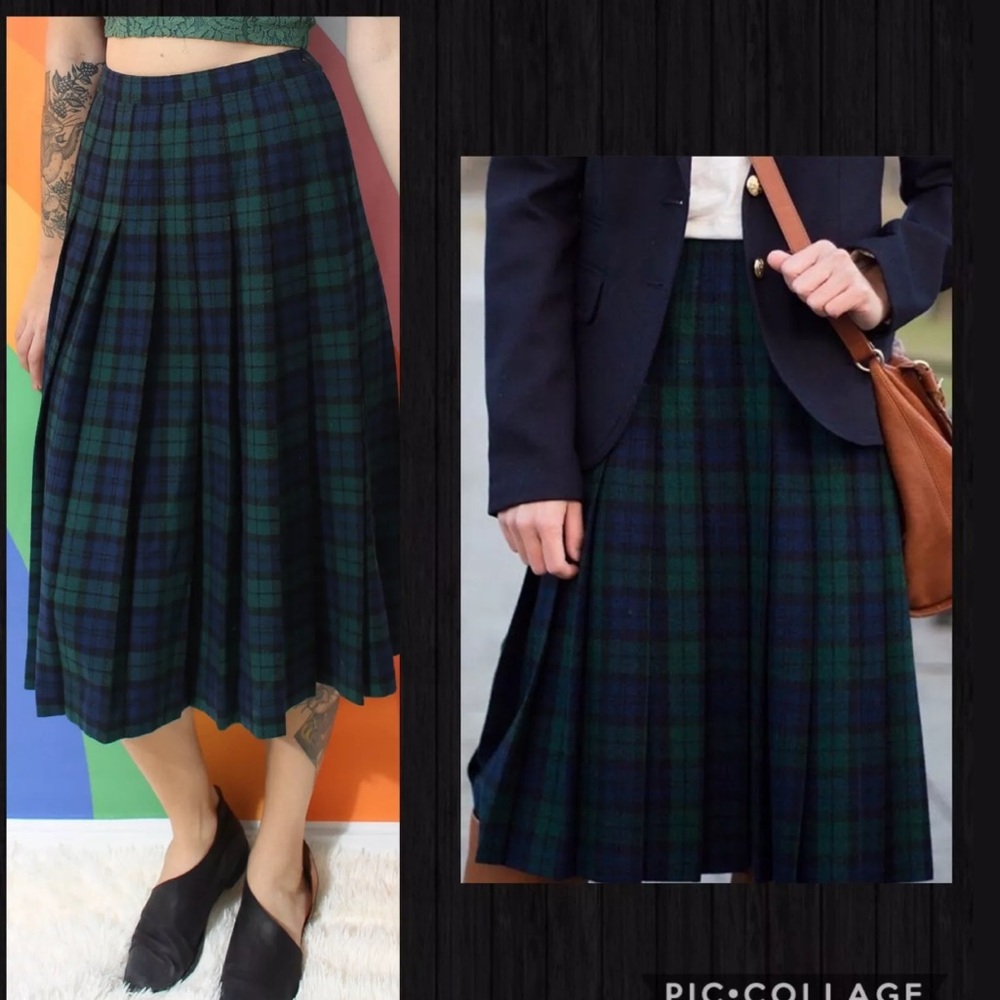 PENDLETON PLAID PLEAT virgin WOOL TARTAN SKIRT 10